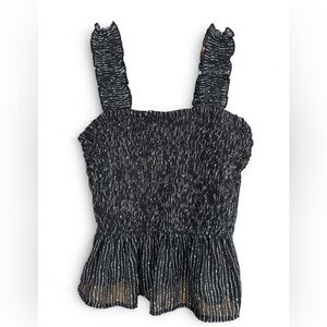 NWOT Women's Japna Black Smocked Tank Top Blouse‎ Size Medium